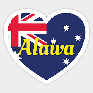 Alawa NT Australia Australian Flag Heart Sticker